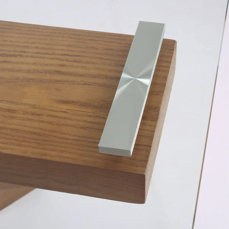 transparent Glass Top with Wood Leg Extendable Dining Table - 63/94.5*35.43*29.53 inches