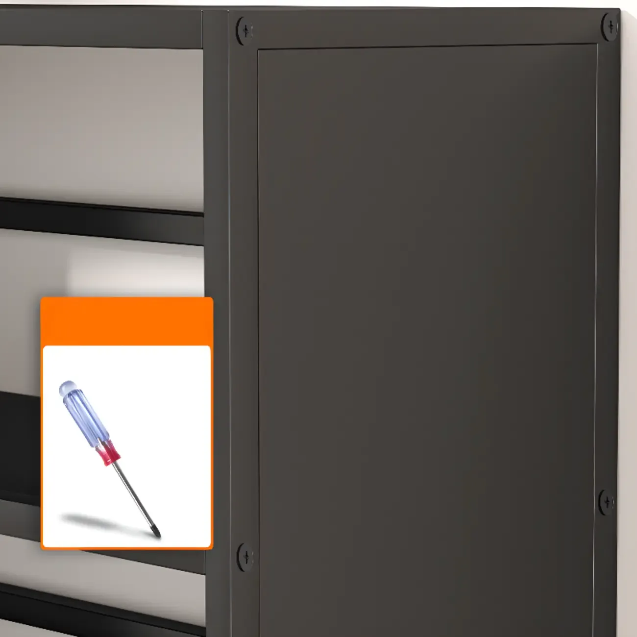 Black Metal 6-Tier Open Back Vertical Bookcase