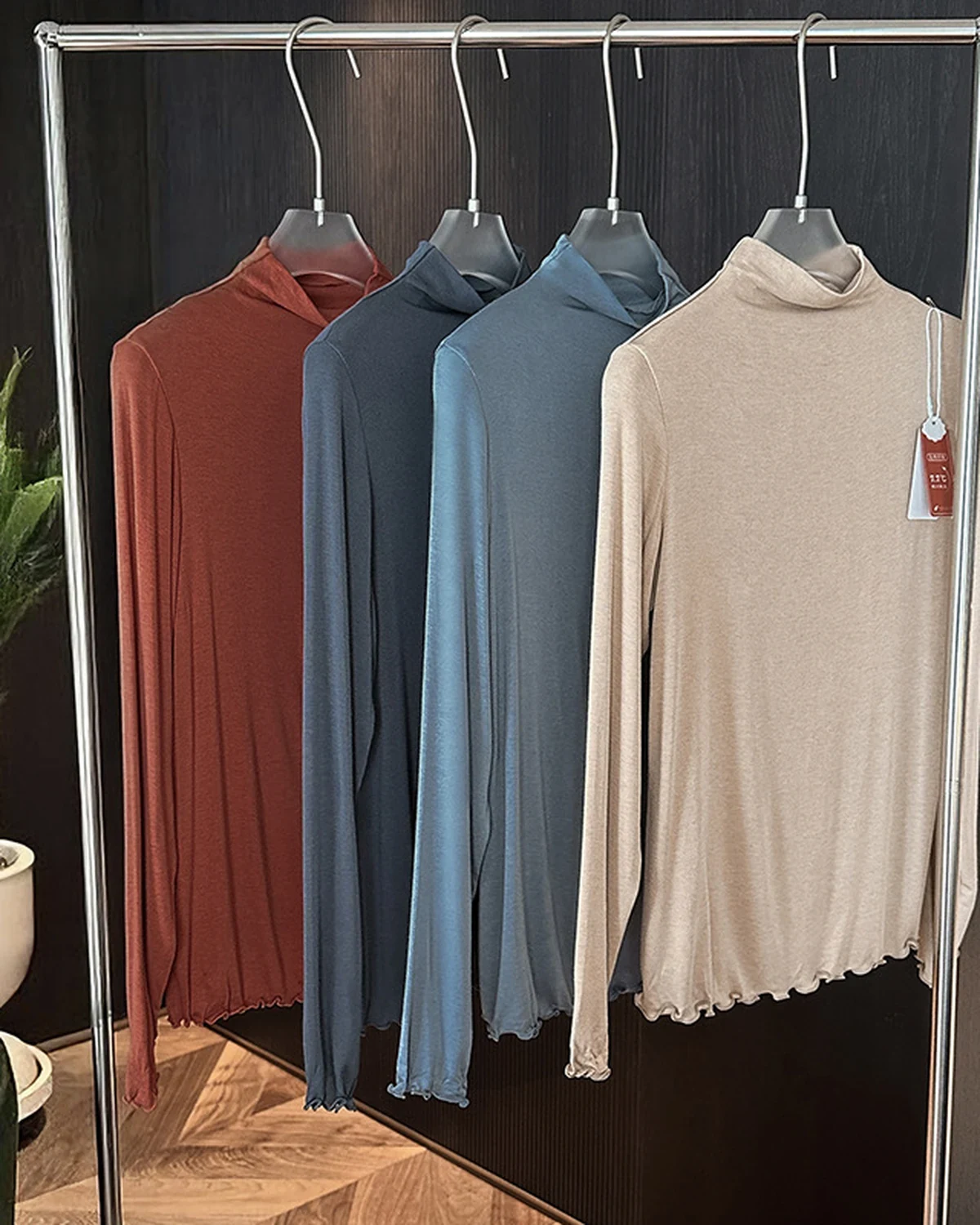 Autumn Winter silky-soft Skin-Friendly Wool Base Layer Top, Versatile Casual Loose Half-High Neck Top, High-Stretch Warm Women's Inner Layer