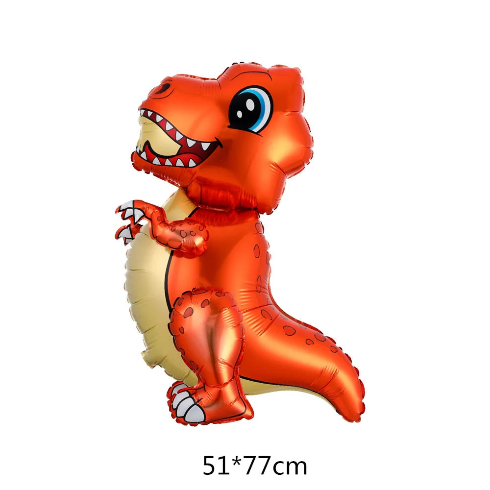 HULIANFU Large 4D Walking Dinosaur Foil Balloons Jungle Animal Boys Birthday Party Decors Jurassic  Standind Dragon Kids Toys Air Globos - Deanwangkt