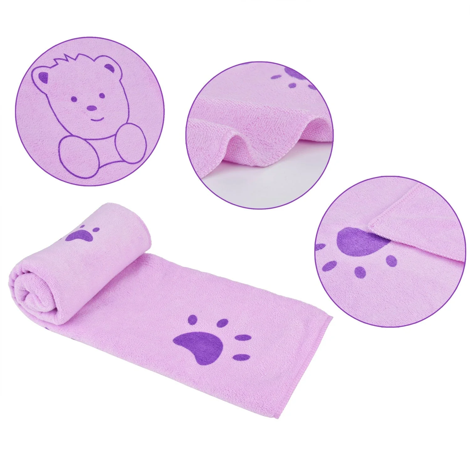 HULIANFU Legendog 1pcs Pet Bath Towel Footprint Printed Oversized Microfiber Towel Strong Absorbing Water Dog Bath Dry Towel Pet Supplies - Deanwangkt