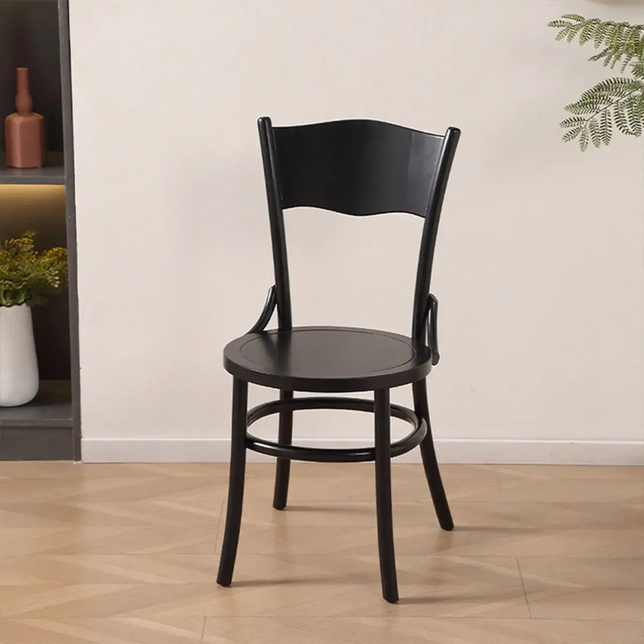 Mid-Century Modern Round Wood Dining Chair