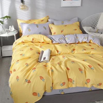 HULIANFU Nordic Style Pink Heart Bedding Set Cover Cute Bed Linens Duvet Cover Sheets and Pillowcases Queen King Size Home Textile Sets - Deanwangkt