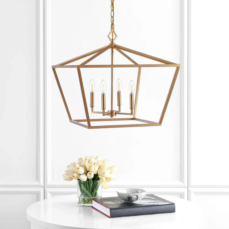 Floyd 4-Light Adjustable Iron Rustic Glam LED Pendant, by JONATHAN Y