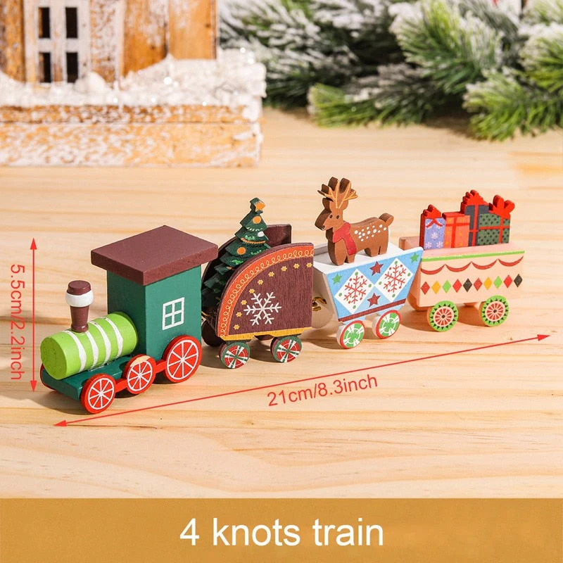 HULIANFU Merry Christmas Wooden Train Ornament Christmas Decoration For Home Santa Claus Gift Natal Navidad Noel  New Year Xmas Decor - Deanwangkt