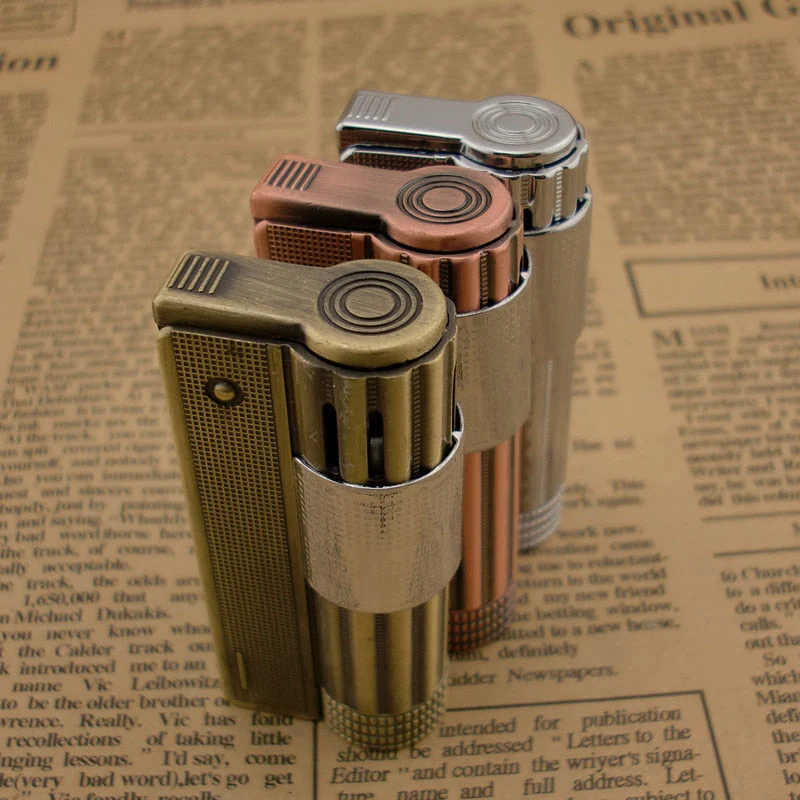 HULIANFU Retro Flint Lighter Grinding Wheel Classic Metal Flint Lighter Metal Petrol Windproof Portable Cigarette Lighter Gadgets For Man - Deanwangkt