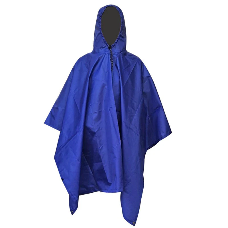 HULIANFU Portable Multifunctional 3 In 1 Rain Coat Hiking Camping Raincoat Poncho Mat Awning Durable Outdoor Activity Rain Gear Supplie - Deanwangkt