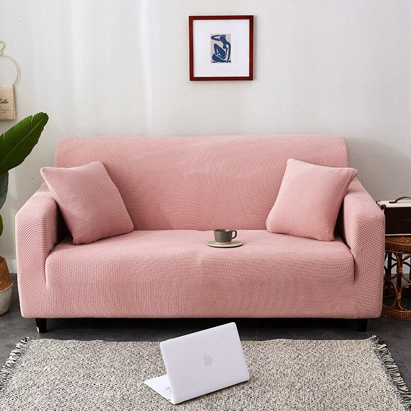 HULIANFU Living Room Elastic Sofa Cover Thick Polar Fleece 1/2/3/4 Seat Sofa Cover L Shape Corner Sofa Armchair Sofa Cover Dustproof - Deanwangkt