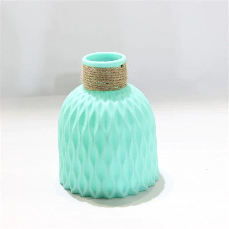HULIANFU Modern Flower Vase Imitation Ceramic Flower Pot Decoration Home Plastic Vase Flower Arrangement Nordic Style Home Decoration - Deanwangkt