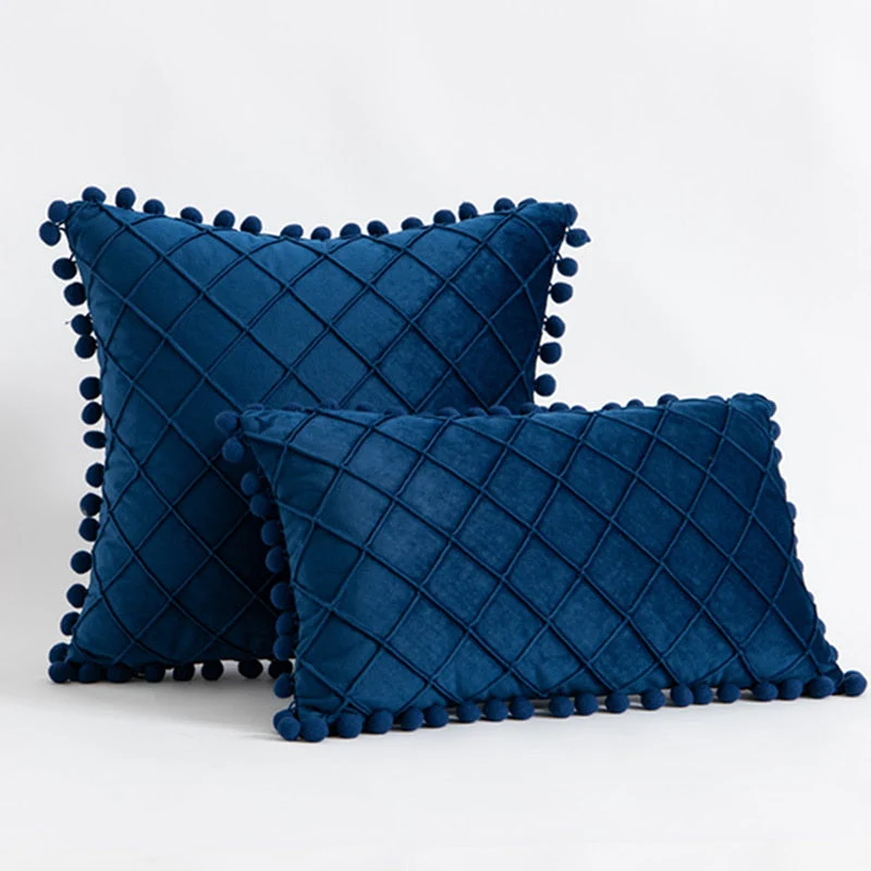 HULIANFU Inyahome Nordic Retro Ear Pillow Living Room Sofa Solid Color Tassel Cushion Without Core Bed Big Pillow Waist Back Office Chair - Deanwangkt