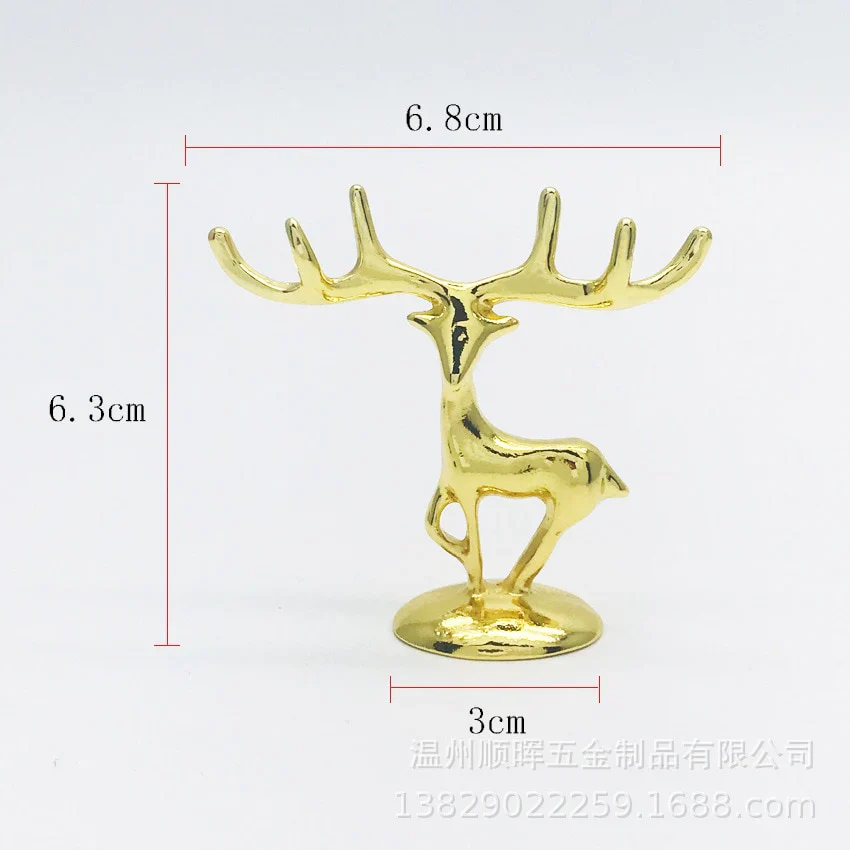 HULIANFU Nordic Style Mini Light Luxury Imitation Copper Elk Ornaments  Deer Sculpture Gold plated zinc alloy deer ornaments decoration - Deanwangkt