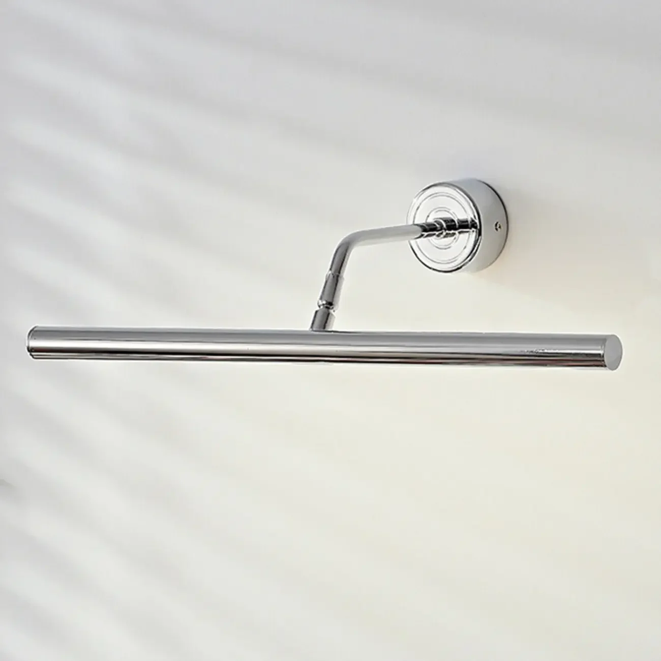 Modern Silver Metal tubular LED Wall Lamp with Angled Arm