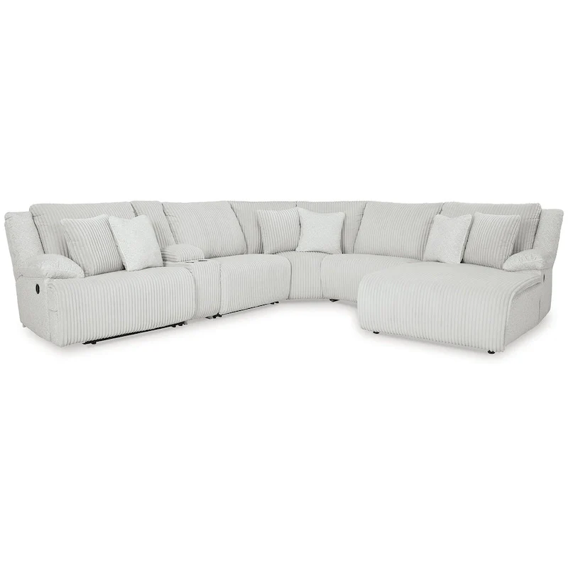 Signature Design by Ashley Top Tier Light Gray 6-Piece Reclining Sectional with Chaise - 149.5W x 132.5D x 40H