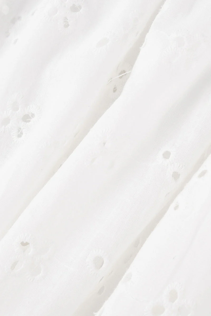 hulianfu - Sweet Elegant Solid Tassel Embroidered Hollowed Out V Neck A Line Dresses - Deanwangkt