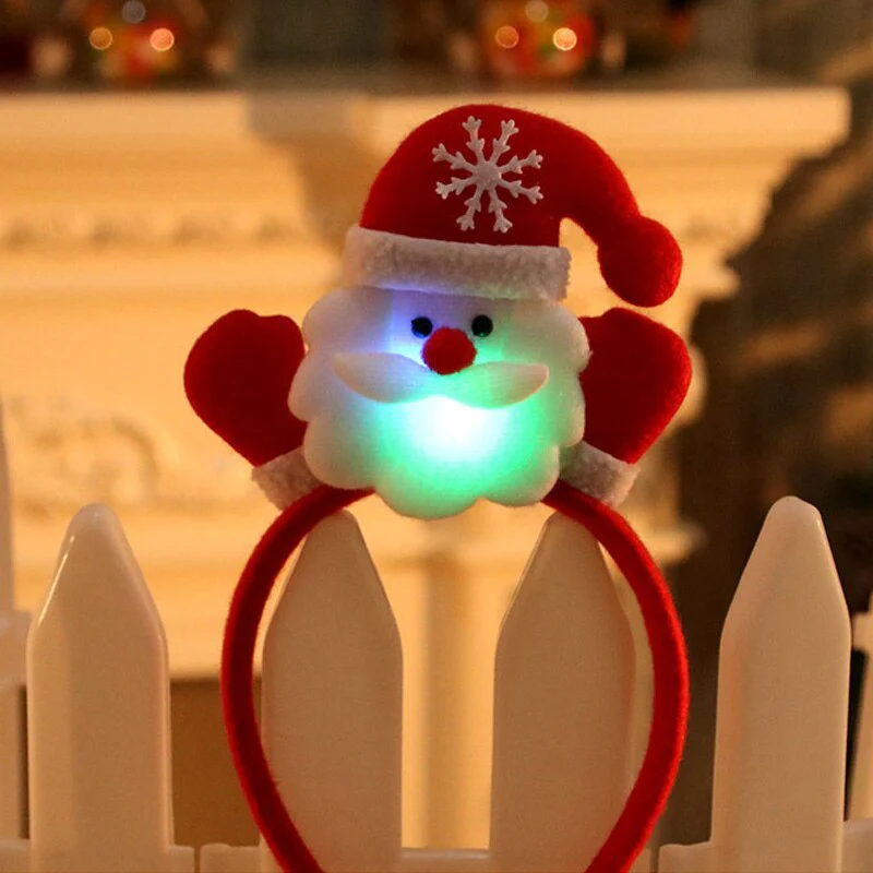 HULIANFU 2026  Christmas Led Light Headbands Santa Elk Antlers Headband Kids Adult Headwear Ornaments Christmas Party Cosplay Supplies - Deanwangkt