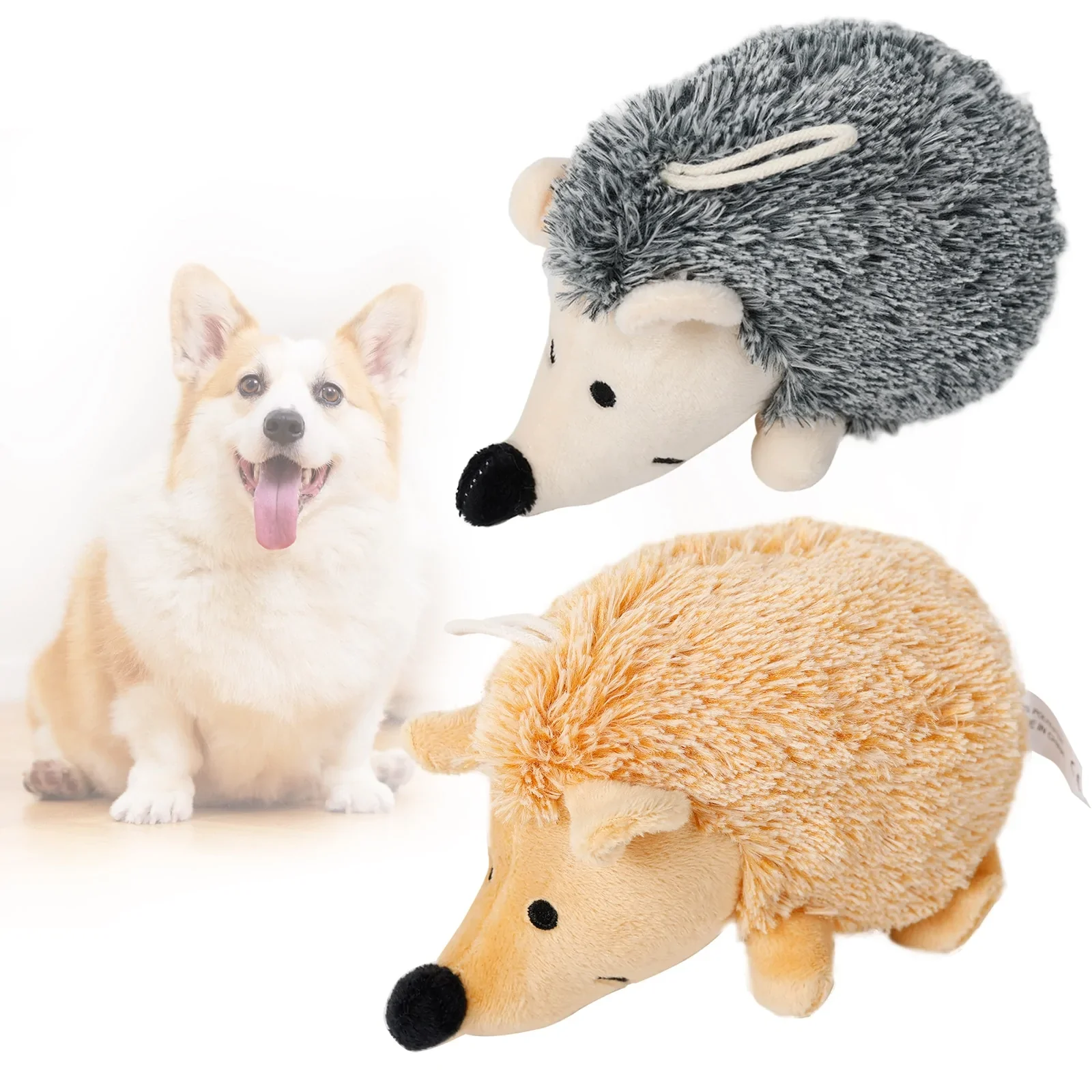 HULIANFU New Cute Plush Toys Squeak Pet Wolf Rabbit Animal Plush Toy Dog Chew Squeaky Whistling Involved Squirrel Dog Toys - Deanwangkt