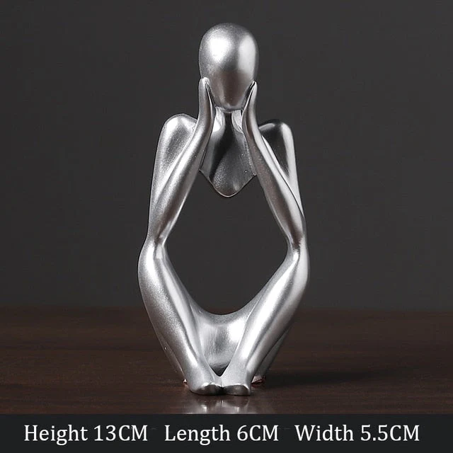 HULIANFU Thinker Statue Abstract Figure Sculpture Mini Character Statue Ornaments For Home Desktop Furnishings Home Decor Birthday Gift - Deanwangkt