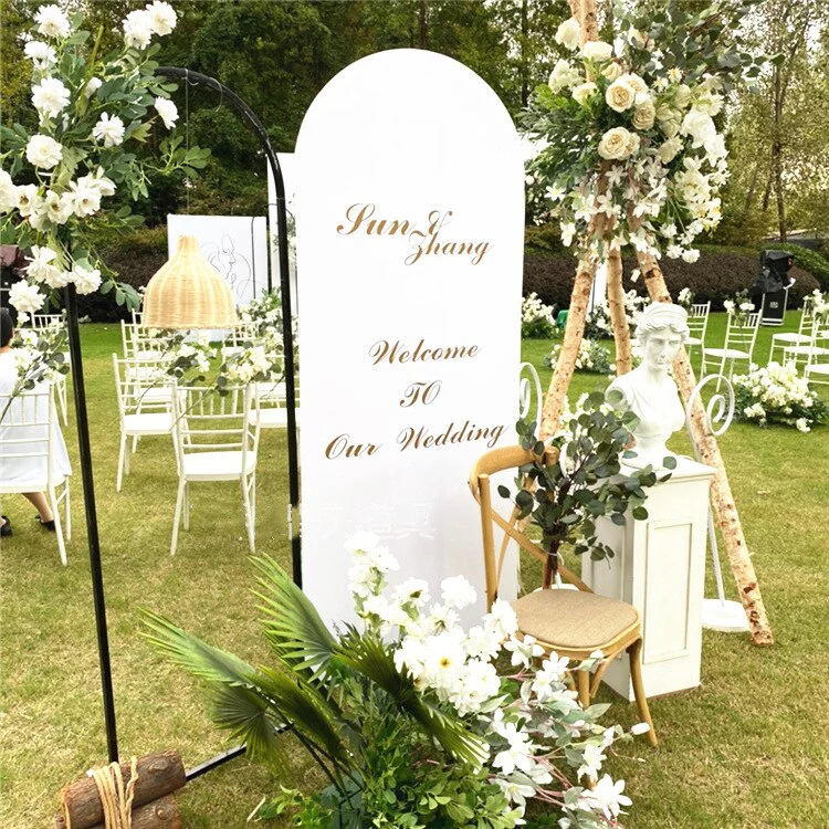 HULIANFU Wedding Arch Wrought Iron Flower Frame Stand Balloon Stand Wedding Arrangement Backdrop Props Stage Decoration Balloon Bow Kit - Deanwangkt
