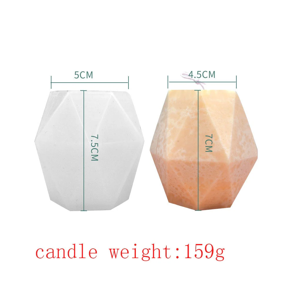 HULIANFU Silicone Candle Making Mold Geometric 3D Shape Resin Epoxy Chocolate Cake Handmade DIY Craft Mould Form for Candles - Deanwangkt