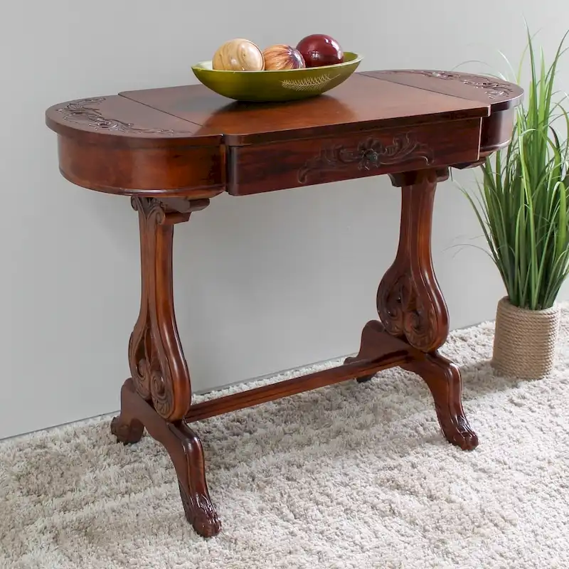 Windsor Carved Writing Table with Drawers