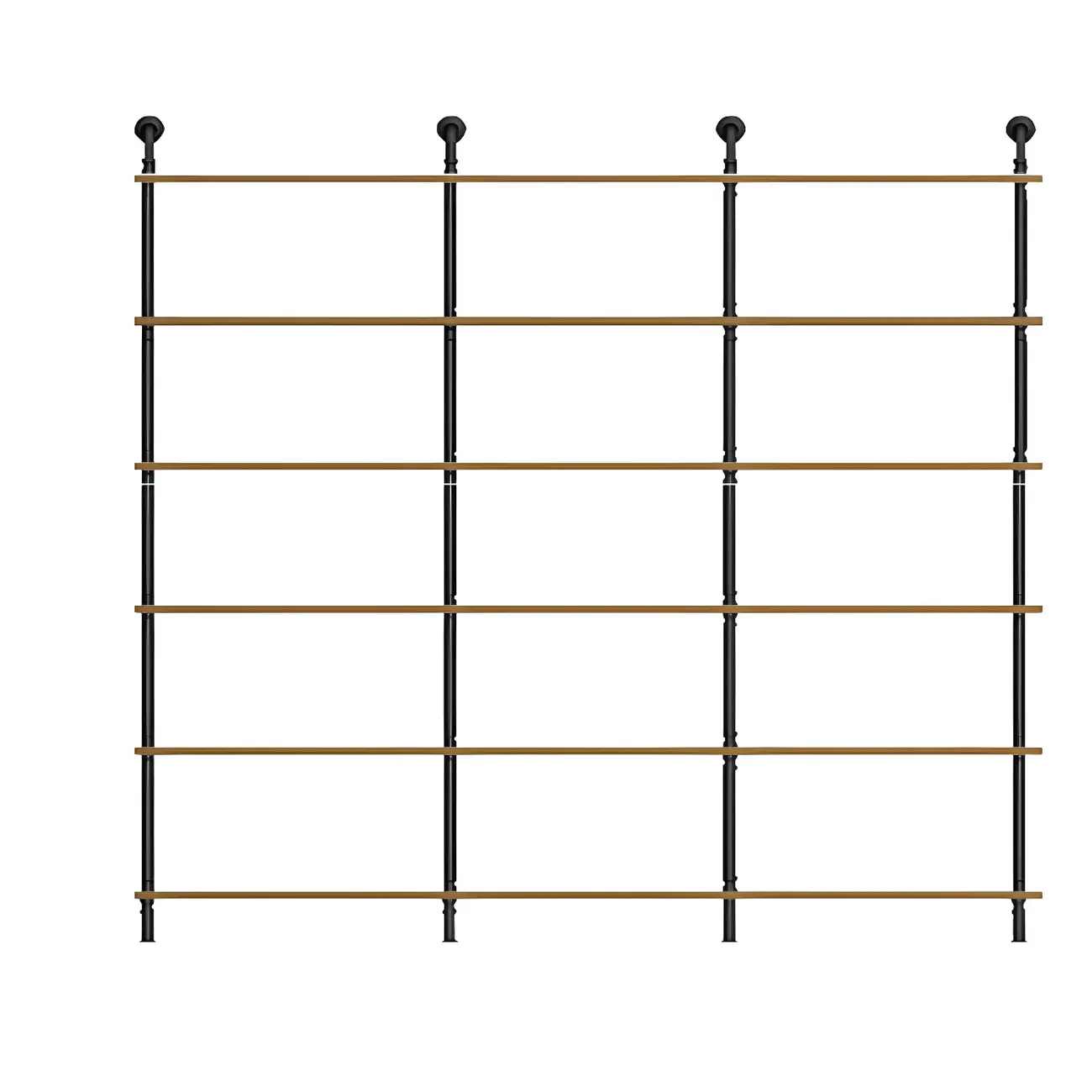 Industrial Black Wood Wall-Mounted Bookcase