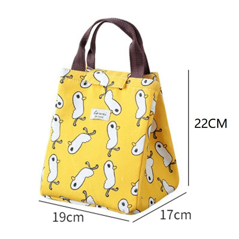 HULIANFU Lunch Bag Lunch Box Thermal Insulated Canvas Tote Pouch Kids School Bento Portable Dinner Container Picnic Food Storage Bags - Deanwangkt