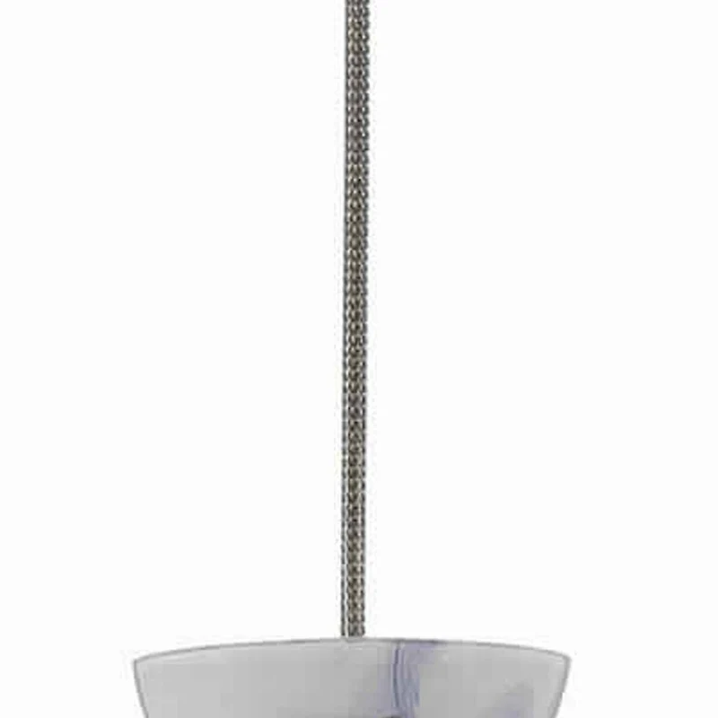 Tapered Design Glass Shade Pendant Lighting with Cord, White and Blue