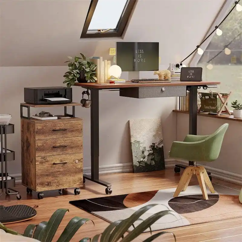 3-Drawer Rolling Filing Cabinet - 6.3D x 30.12W x 21.65H