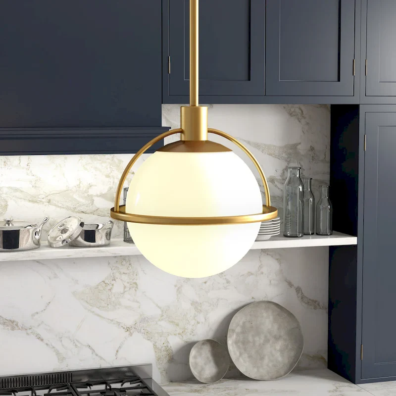 Cieonna 9.38  Wide Pendant with Glass Shade