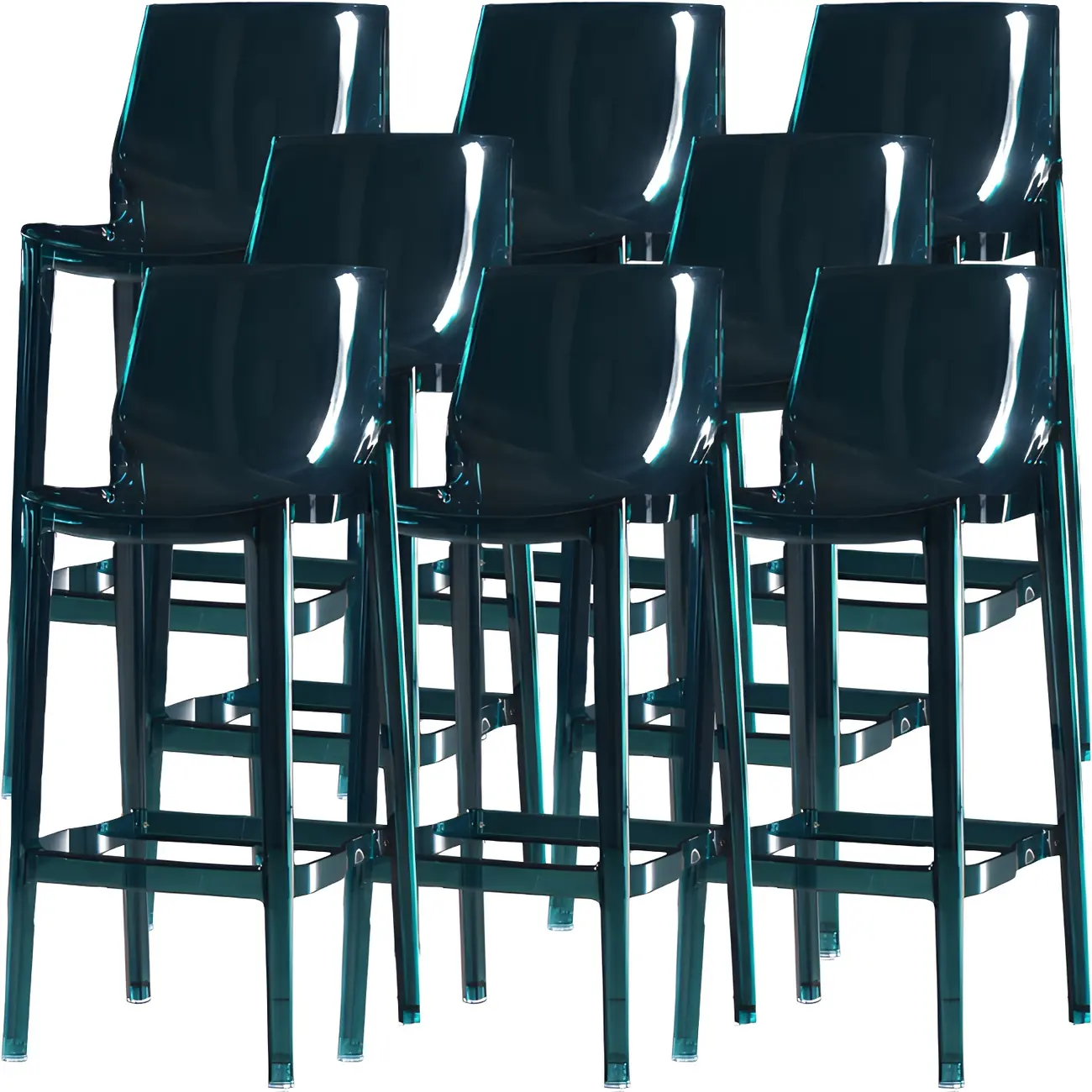 Modern Acrylic Transparent Chic Rectangle Durable Bar Stool