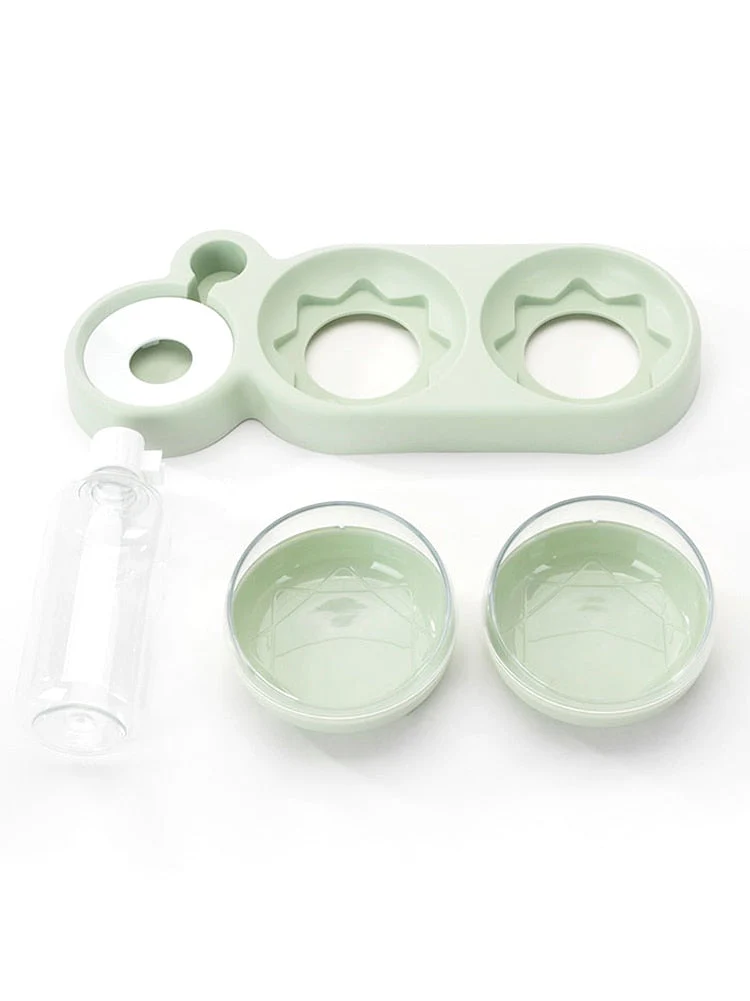 HULIANFU Pet Cat Bowl Automatic Feeder Dog Cat Food Bowl With Water Fountain Double Bowl Drinking Raised Stand Dish Bowls For Cats - Deanwangkt