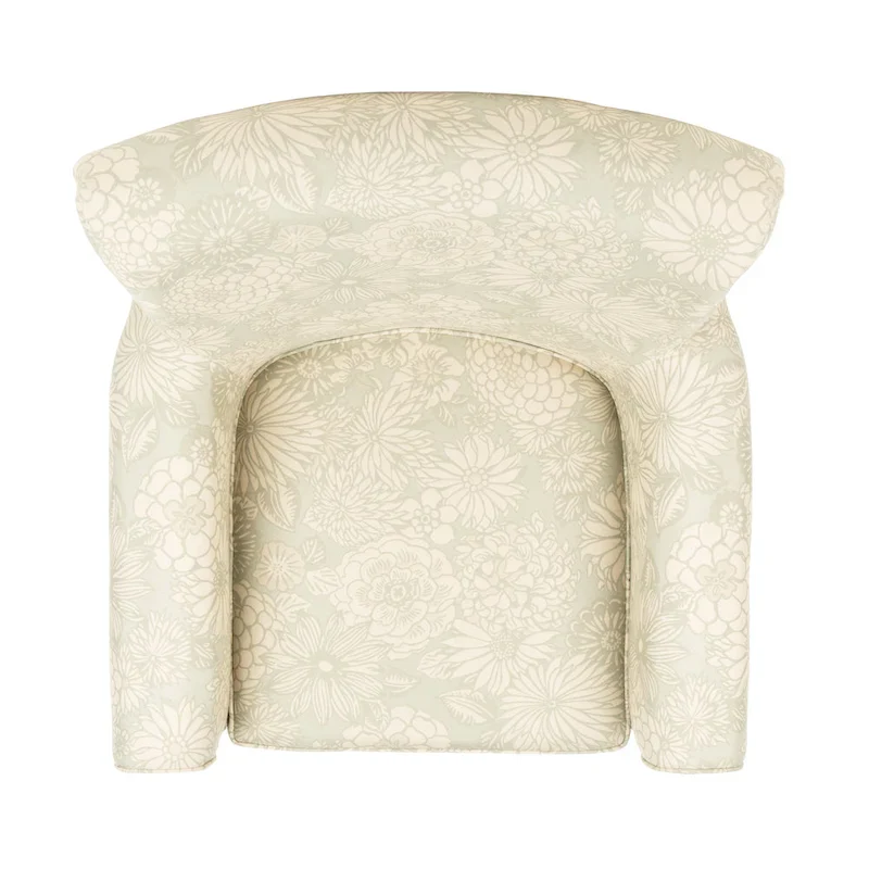 Gramercy Garden Motif Grey Club Chair - 30W x 33D x 32H