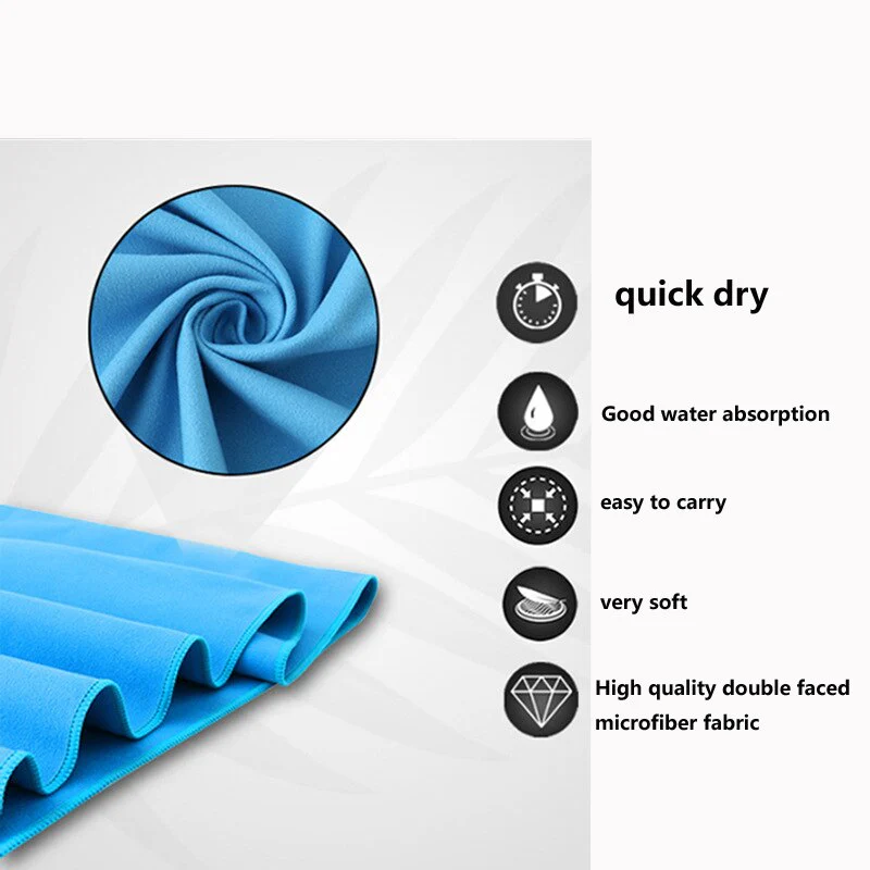 HULIANFU Quick Dry Sports Towel Portable Beach Water Absorbent Sweat-absorbent Outdoor Jogging Swimming Yoga Towels - Deanwangkt