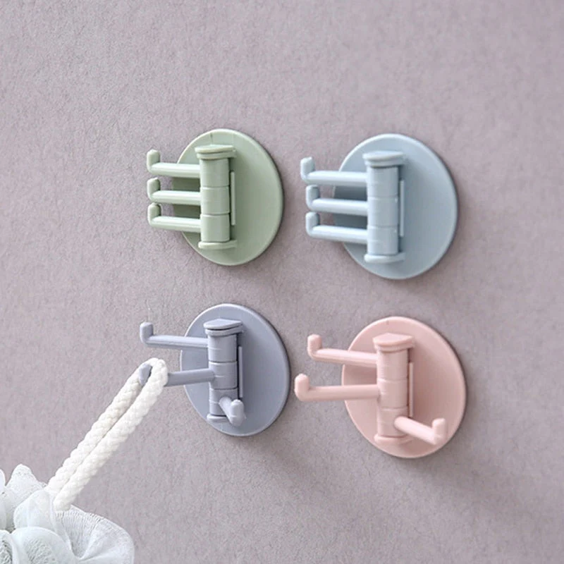 HULIANFU Three Branch Rotatable Seamless Adhesive Hook Strong Bearing Stick Hook Kitchen Wall Hanger Bathroom Kitchen supplies Hooks - Deanwangkt