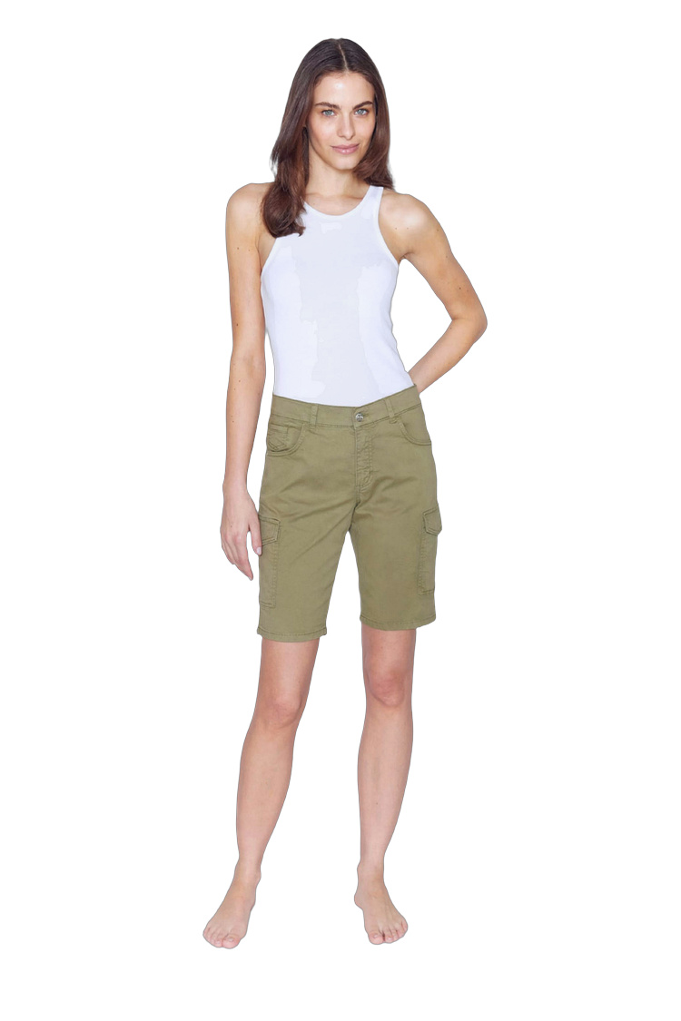 Baumwoll-Cargo Bermuda für Damen – Rückansicht