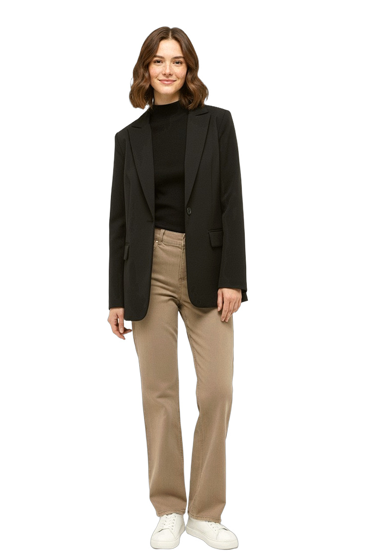 Hose aus Baumwollmischung mit Straight-Fit-Passform – Rückansicht