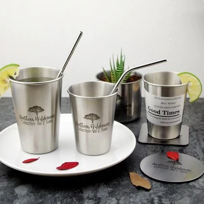 HULIANFU NorthernEurope Ins Industry Style 304 Stainless Steel Spray Paint Beer Cup Cold Water Drinks Cup Household Office Use Gargle Cup - Deanwangkt