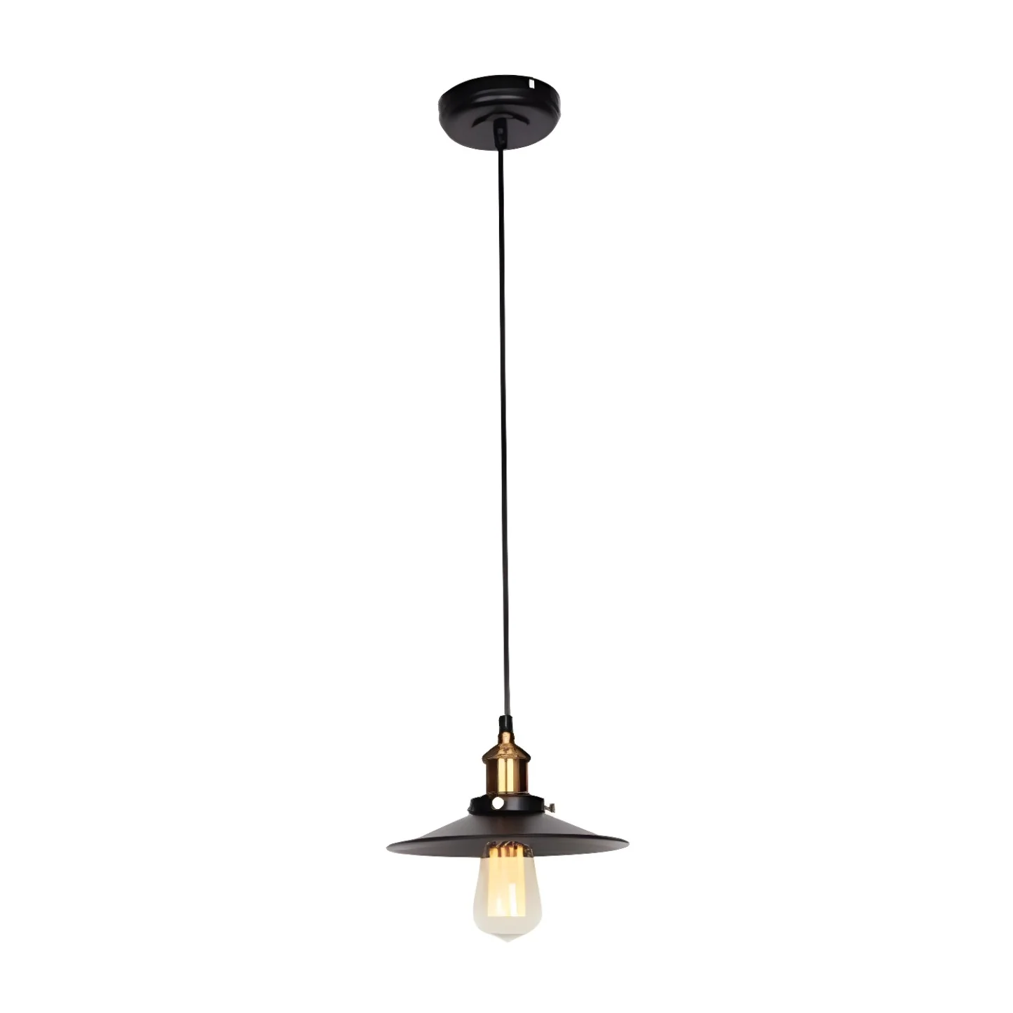 Industrial Black Metal Cone Hanging Pendant Light Fixture