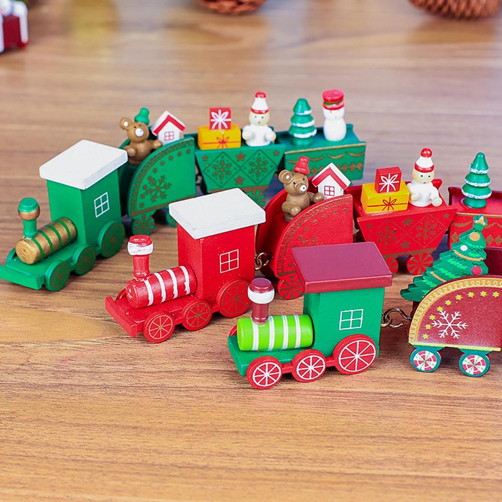 HULIANFU Merry Christmas Wooden Train Ornament Christmas Decoration For Home Santa Claus Gift Natal Navidad Noel  New Year Xmas Decor - Deanwangkt