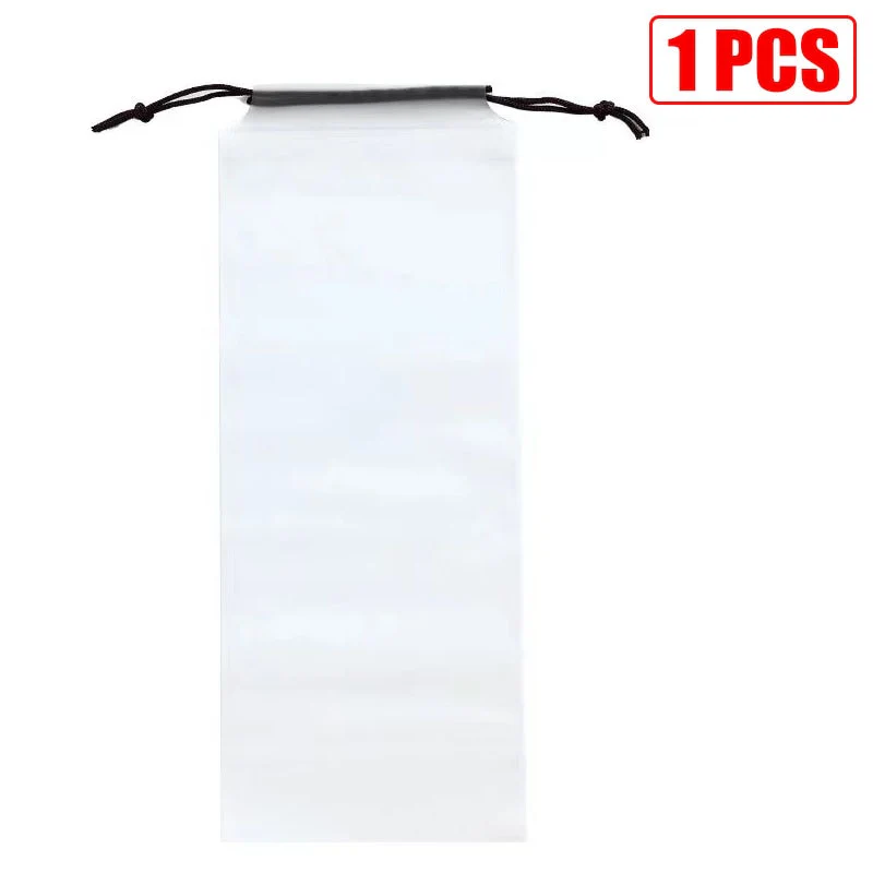 HULIANFU Matte Translucent Plastic Bag Umbrella Storage Bag Reusable Portable Umbrella Drawstring Storage Cover Home Storage Organizer - Deanwangkt