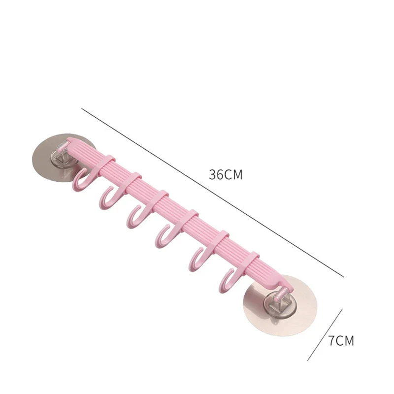 HULIANFU Organizer Hook Plastic Bathroom Sucker Vacuum Frame Towel Double Adjustable Wall Tool Shelves Flexible Cupboard Holder Hanger - Deanwangkt