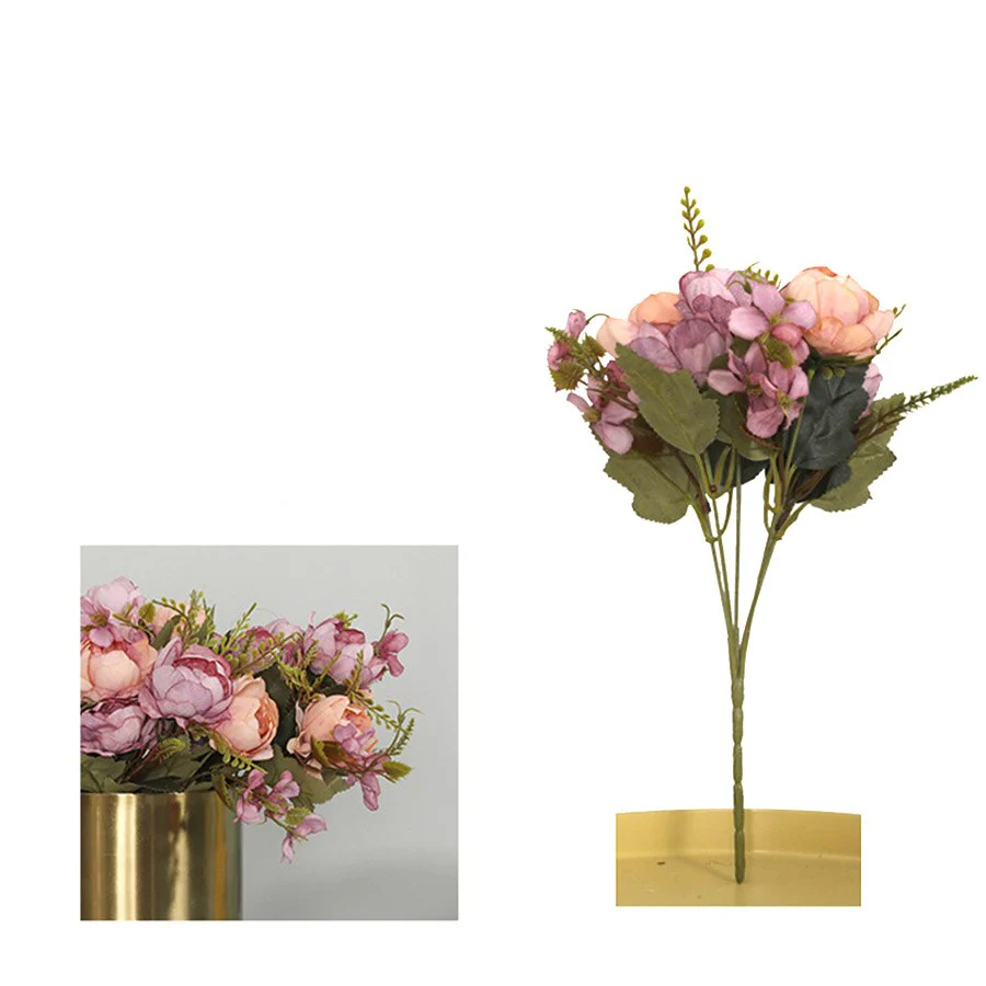 HULIANFU 2026  5 Head Bouquet Peony Artificial Flowers Small White Silk Peonies Fake Flowers Wedding Party Home Decoration Rose Flower Pink Art - Deanwangkt