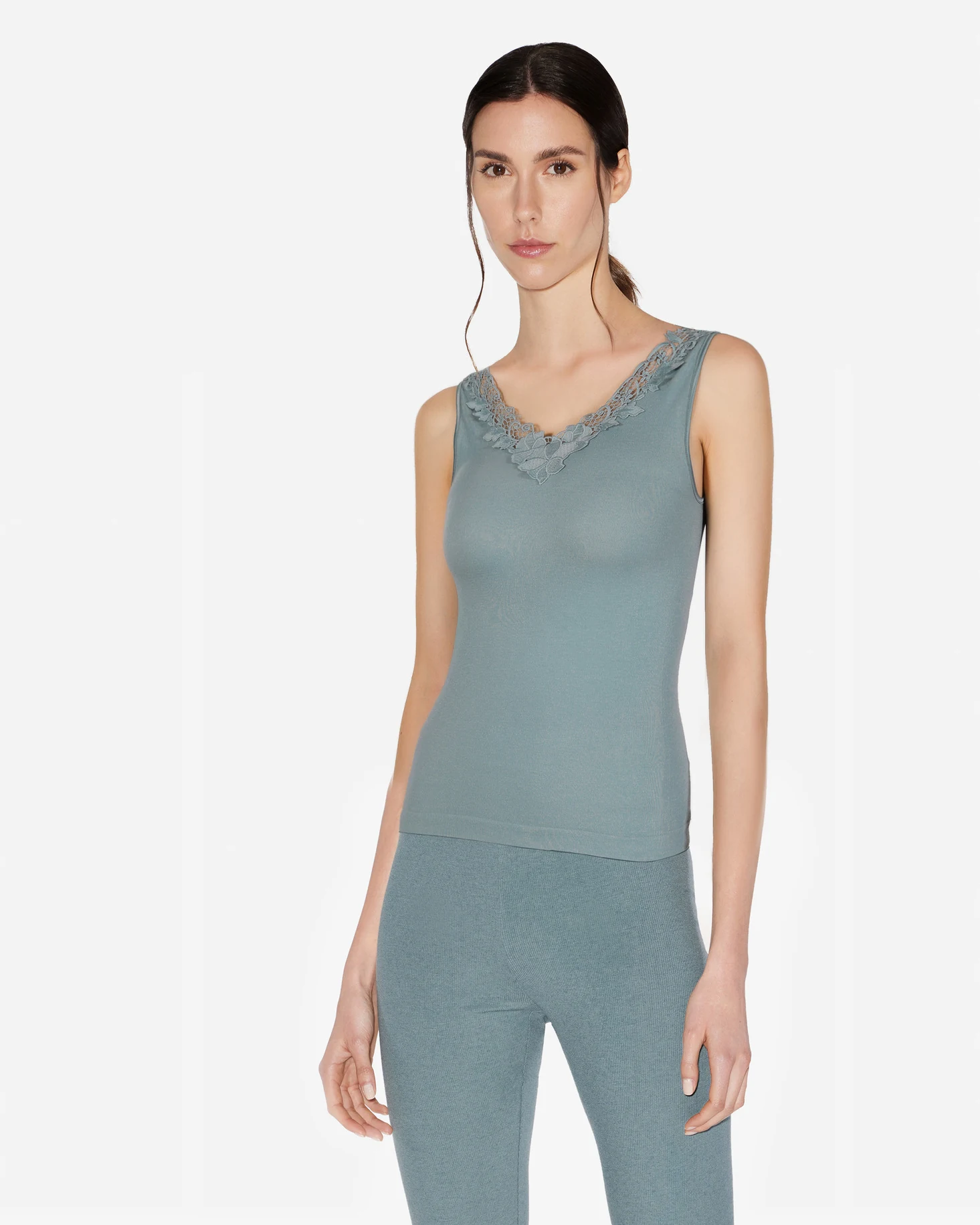 water-soluble lace base-layer camisole for women, high-stretch skin-friendly comfortable thermal inner camisole, Bemberg cupro underwear