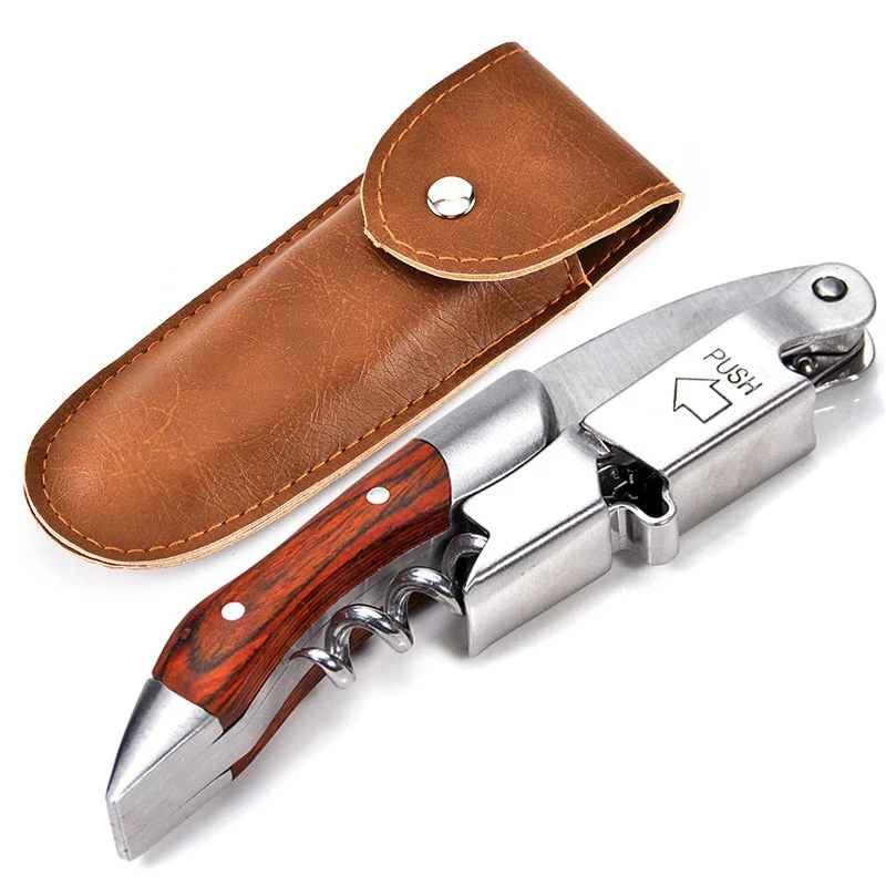 HULIANFU Wine Opener, Professional Waiters Corkscrew, PU Bag, Bottle Opener and Foil Cutter Gift for Wine Lovers - Deanwangkt