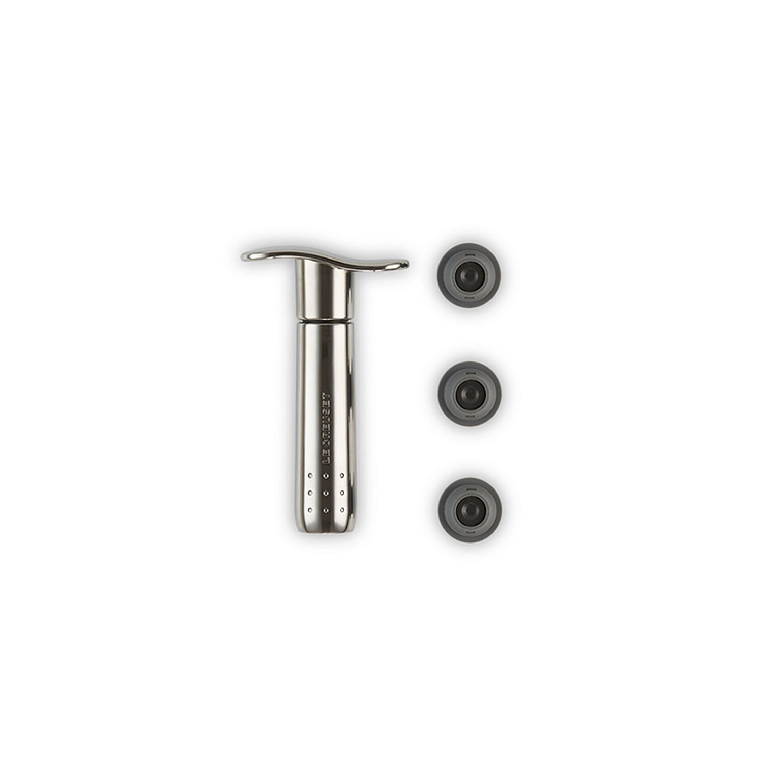 Metal Wine Pump and 3 Stoppers