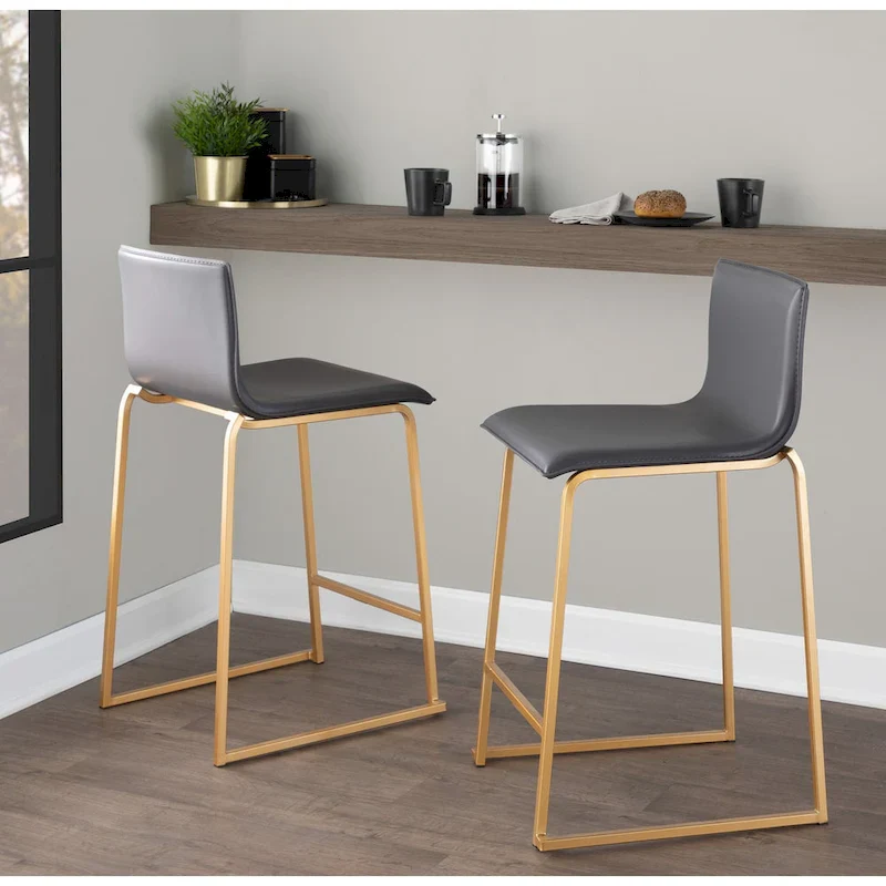 Silver Orchid Mara Upholstered Counter Stool (Set of 2) - N/A