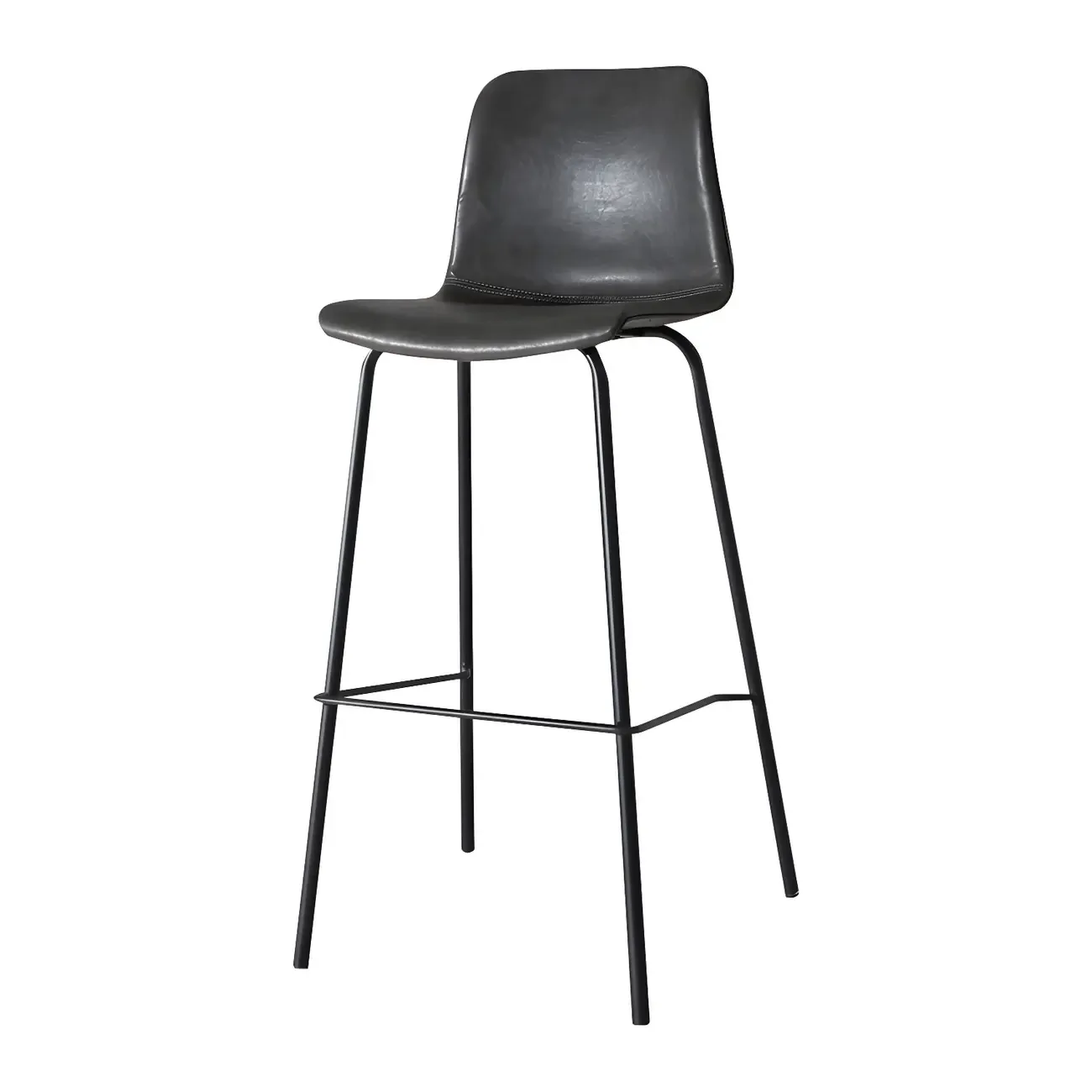 Brown Saddle Metal Frame Leather Counter Stools with Backs