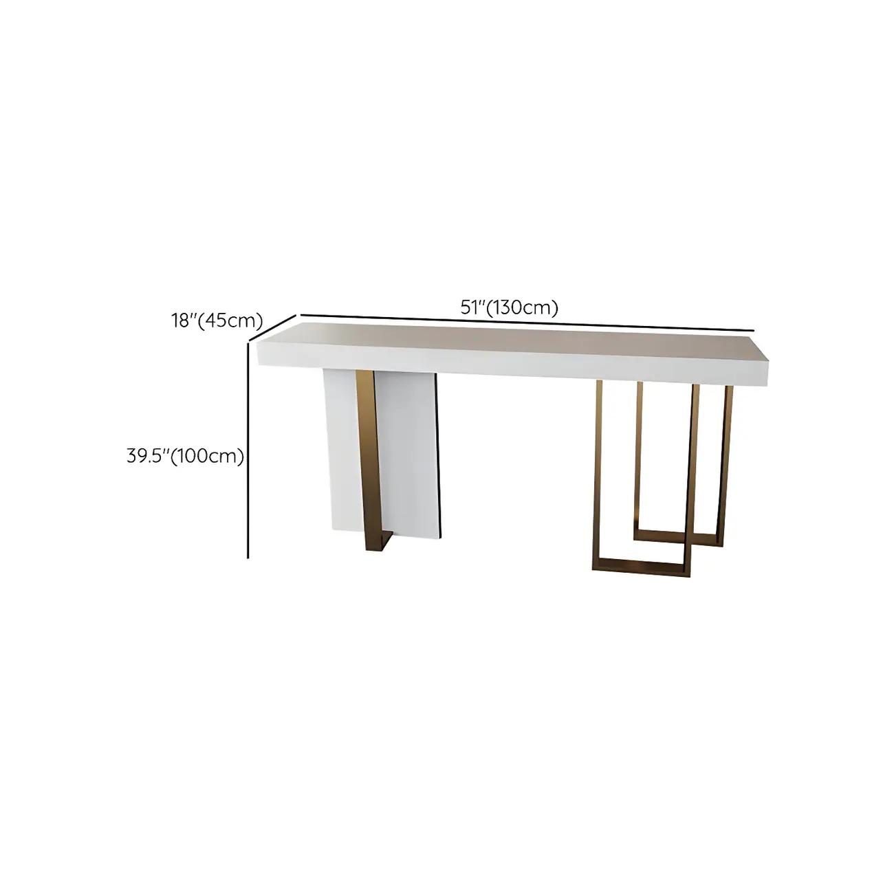 Glam White Faux Marble Gold Legs Bar Tables