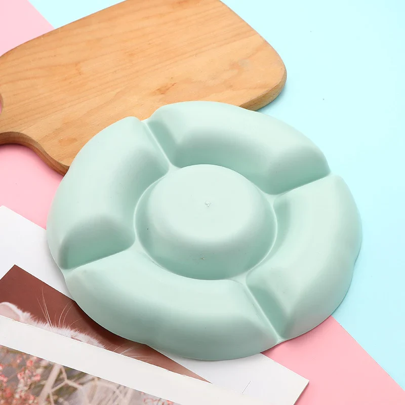 HULIANFU Multi-function Plastic Fruit Plate Dessert Tray Plate Snack Dish 6 Compartments - Deanwangkt