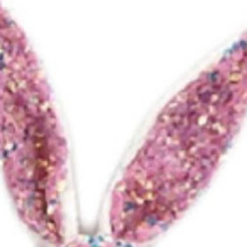 HomeRoots 20  Pink and White Fabric Bunny Rabbit Sitting Gnome - 4.5' X '20.1' X '5.9